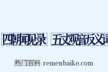 四朝闻见录·五丈观音反义词是什么意思的图片